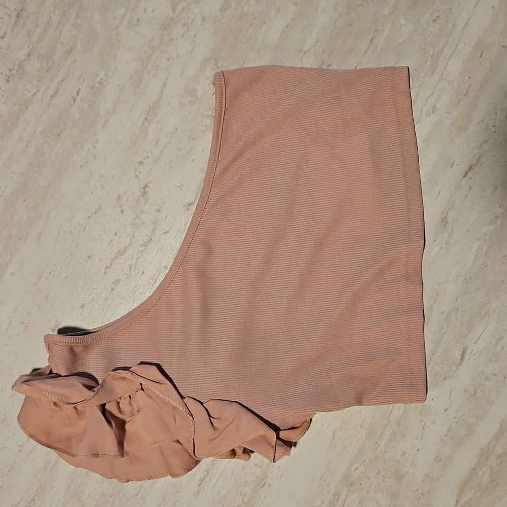 SHEIN Pink One-Shoulder Ruffle Crop Top - Picture 4 of 5